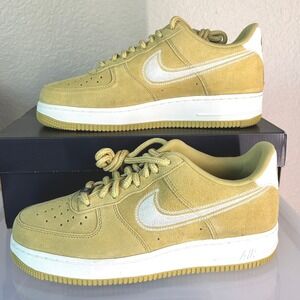 Nike Air Force 1 07 LV8 Mens 9 Buff Gold Sail Suede Low Top Sneakers NIB